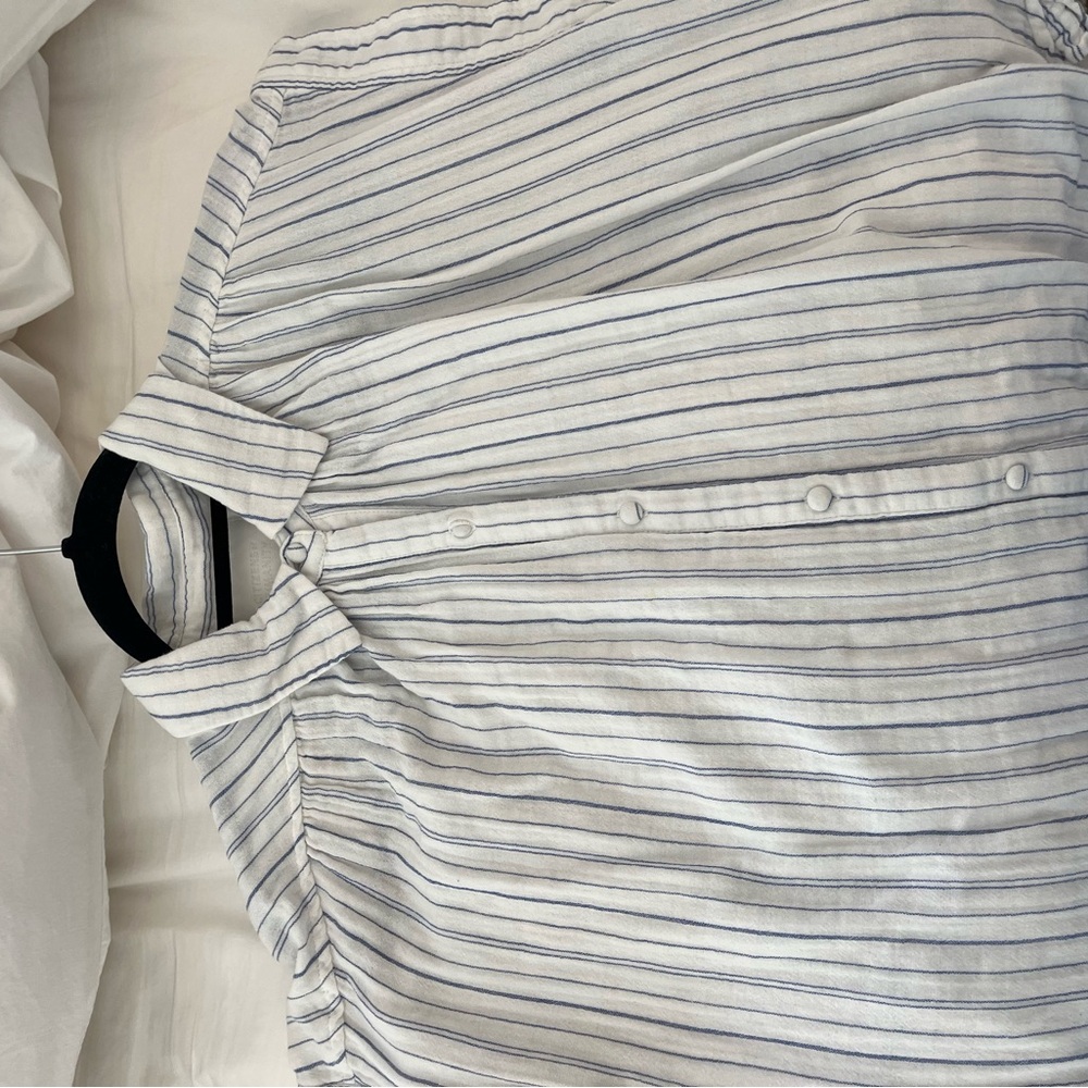 Striped Blue and White Citizens of Humanity Woman’s Short Sleeve Shirt